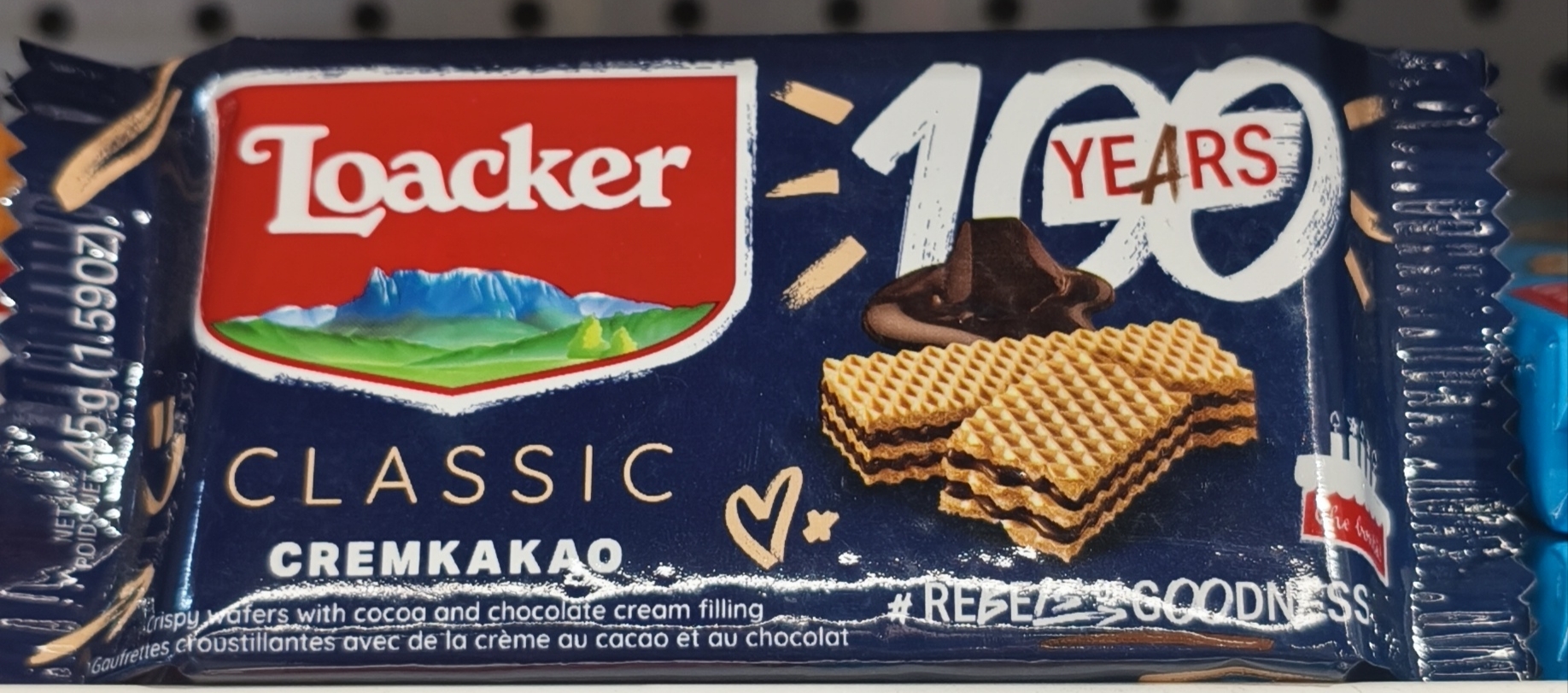 хрустящие вафли Loacker Classic Cremkakao (Крем-Какао).