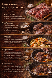 Говяжьи щёчки с овощами