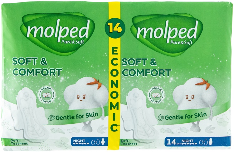 гигиенические прокладки Molped Pure&Soft Duo Night 14 шт