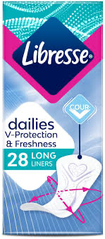ежедневные прокладки Libresse Dailies V-Protection & Freshness Long.