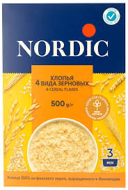 хлопья Nordic «4 вида зерновых» весом 500 грамм