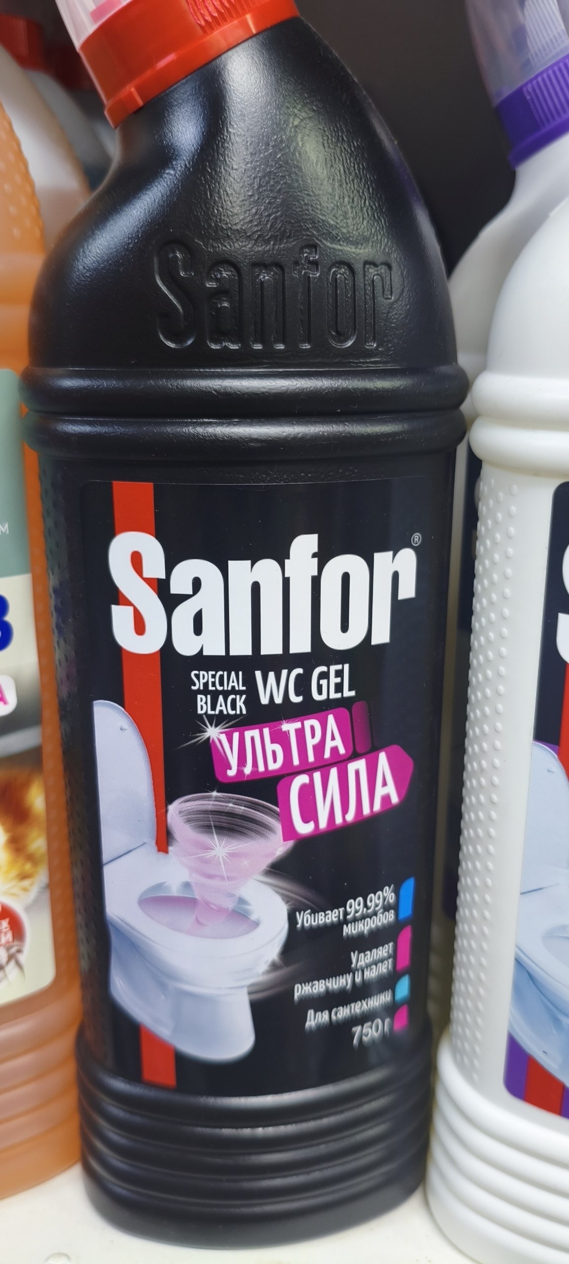 Гель для чистки сантехники Sanfor WC Gel Special Black