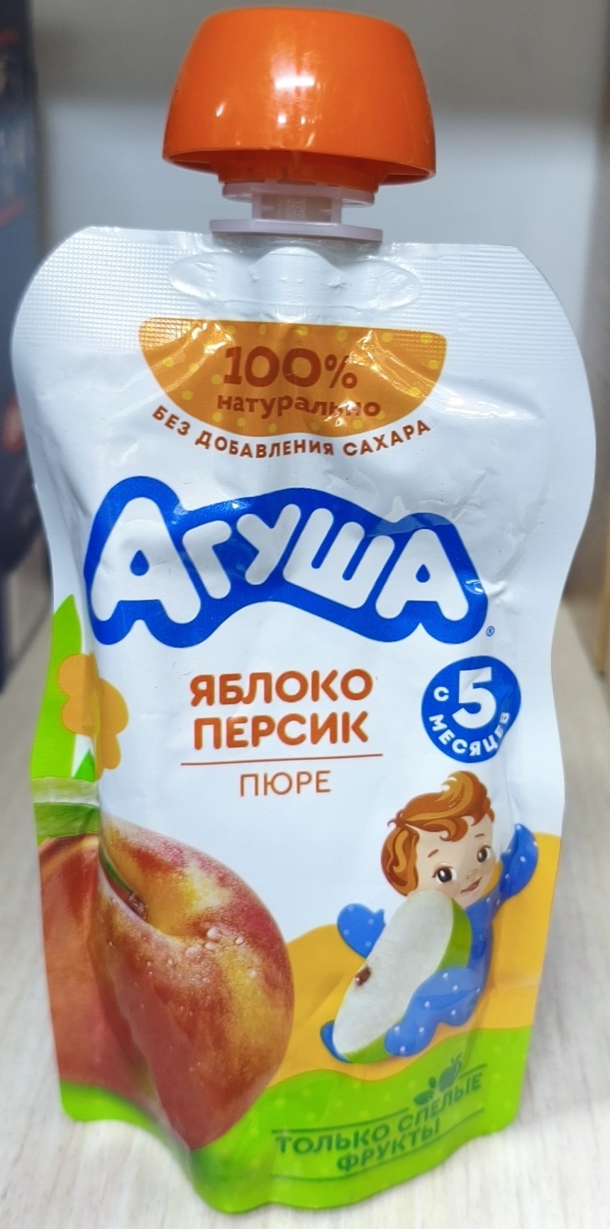 фруктовое пюре Агуша Яблоко-Персик