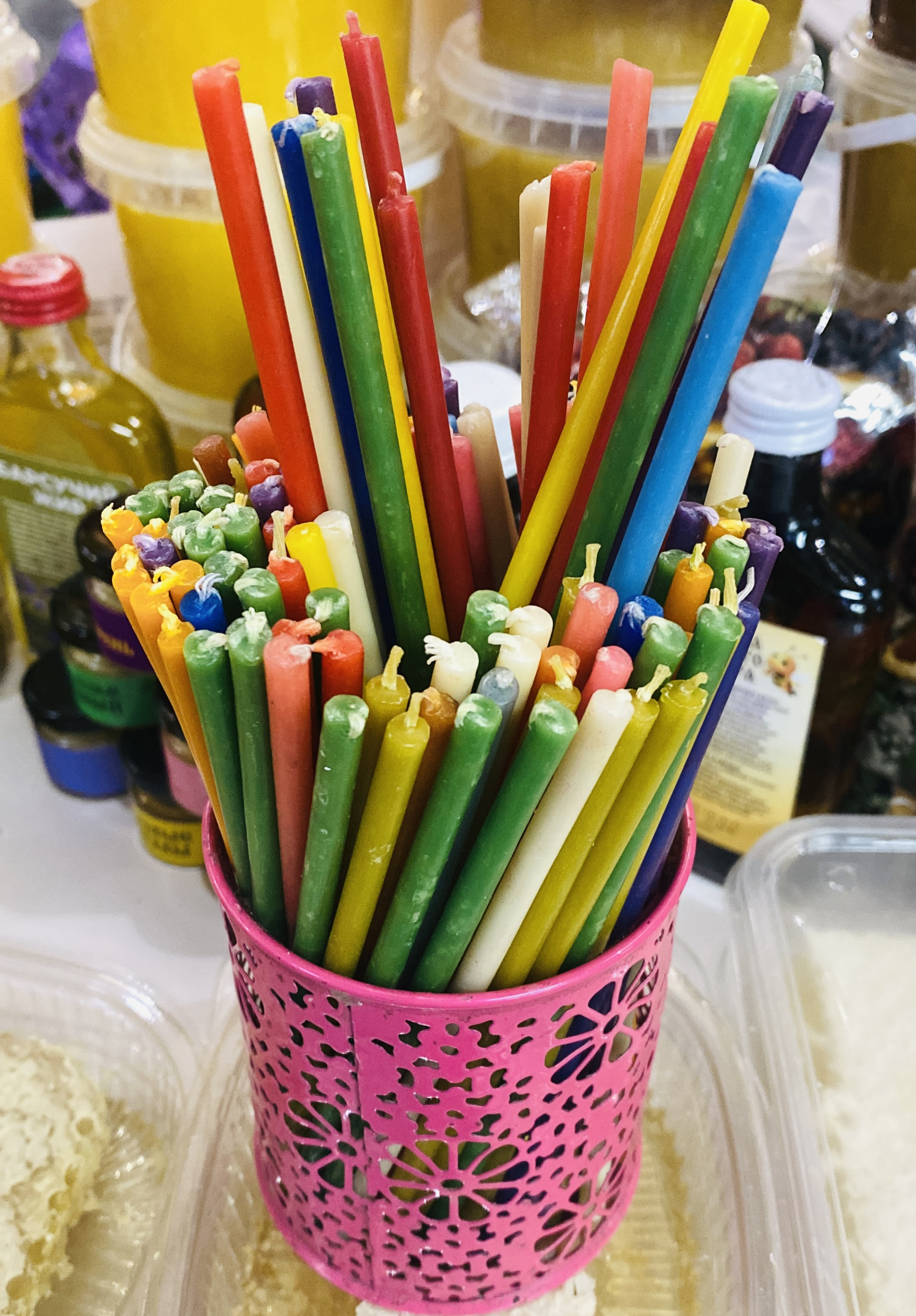 Свечки «Цветные» маленькие, из натурального воска