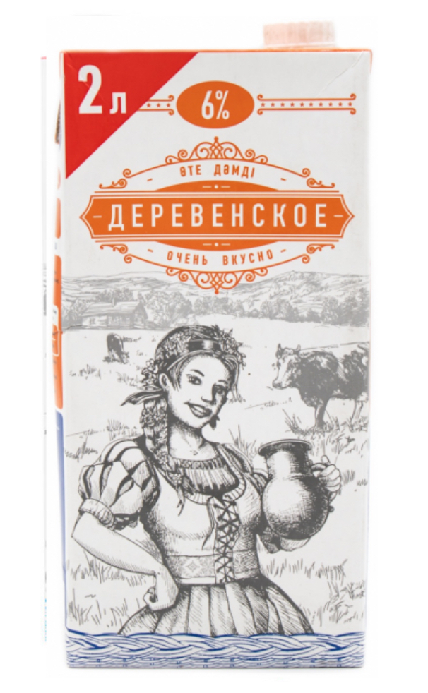 Молоко «Деревенское» 2л 6%