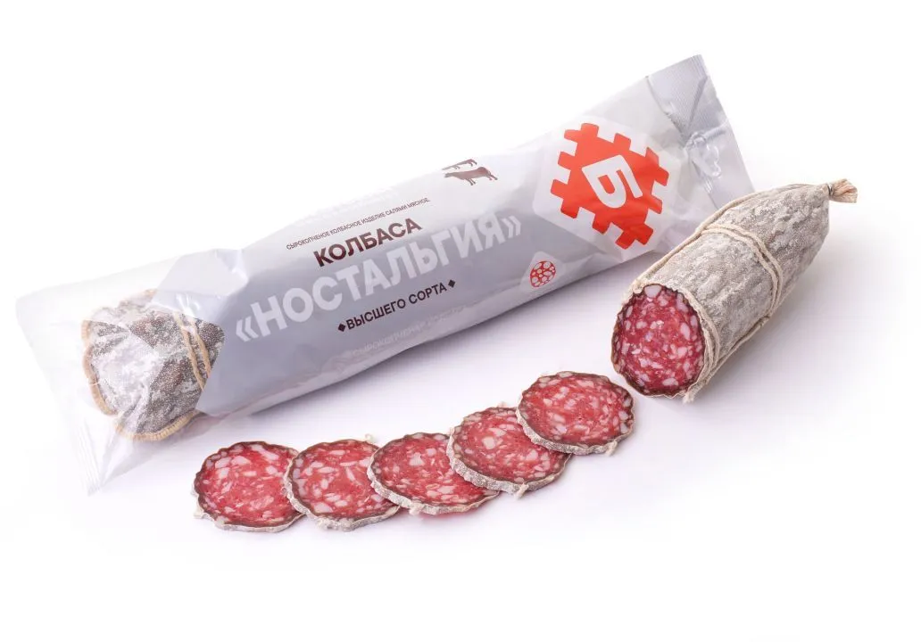 Колбаса сырокопчёная "Ностальгия". Шт ~680