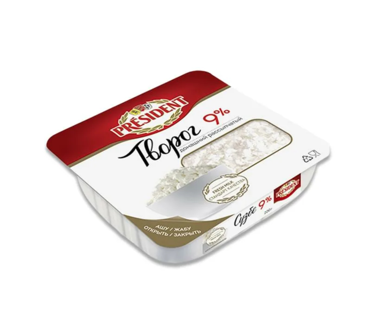 Творог «PRESIDENT» 9% 450гр