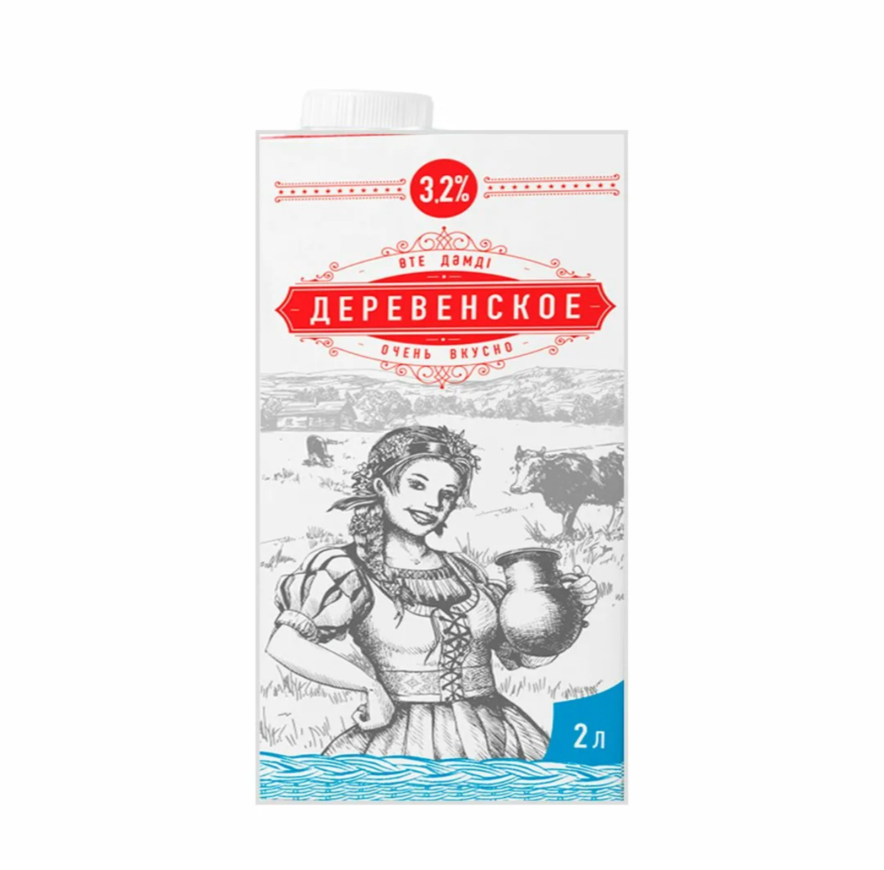 Молоко «Деревенское» 2 л 3.2%