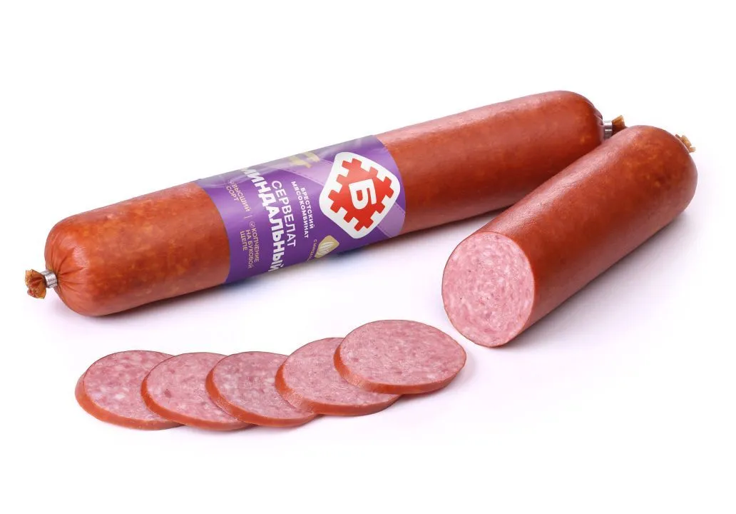 Колбаса сервелат "Миндальный". Шт ~450гр