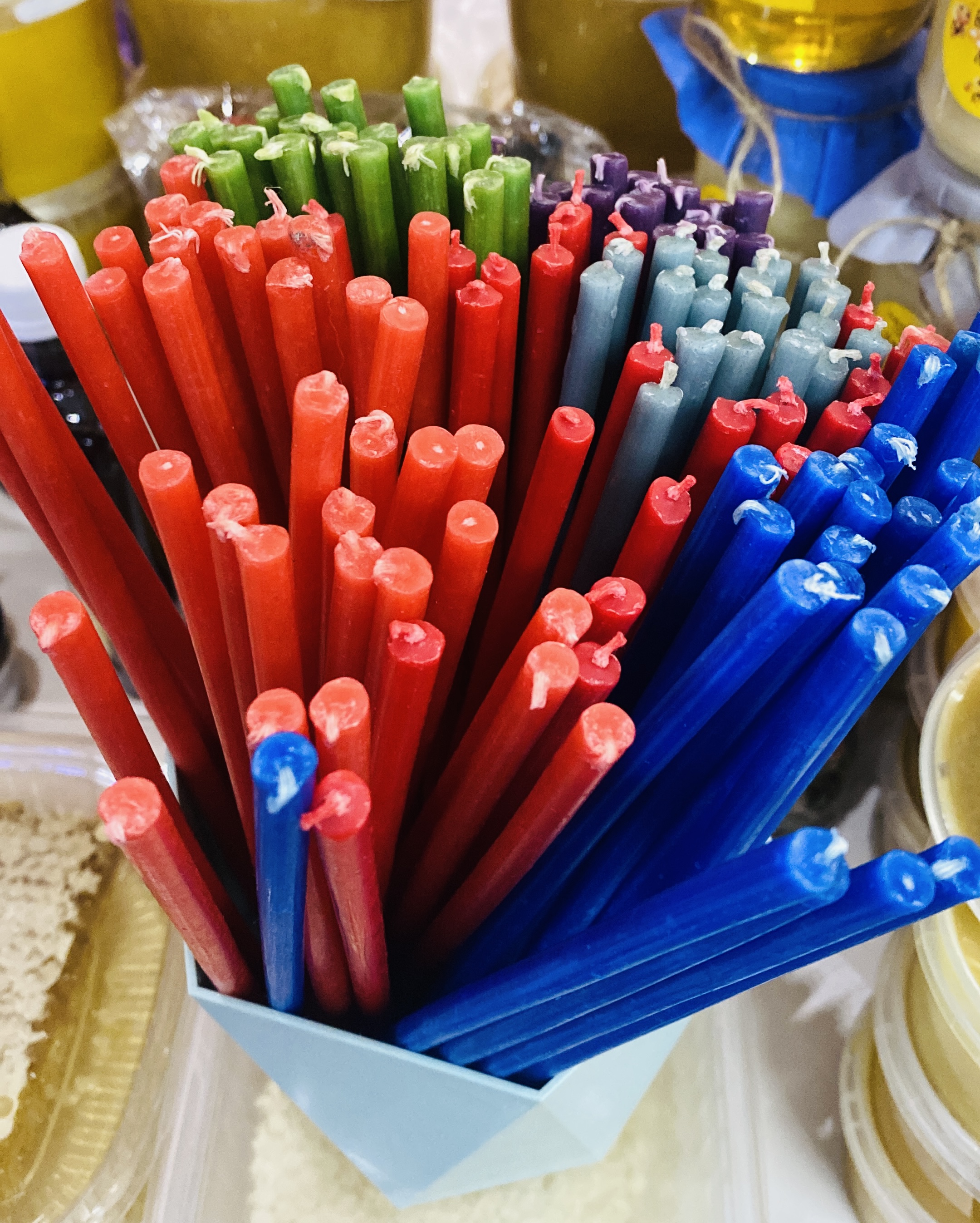 Свечки «Цветные» из натурального воска