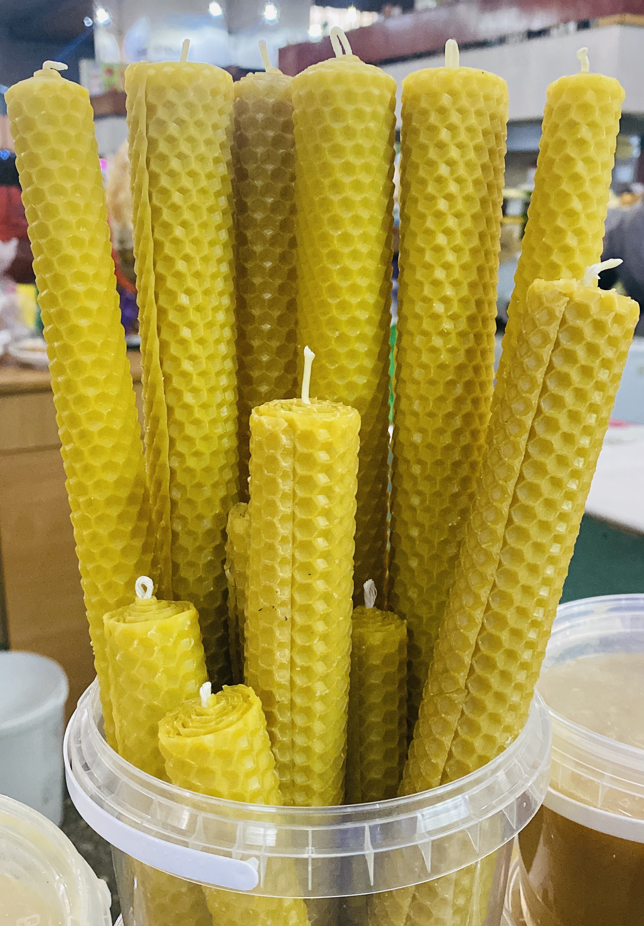 Свеча с Вощиной в ассортименте (цветные, натуральный оттенок)