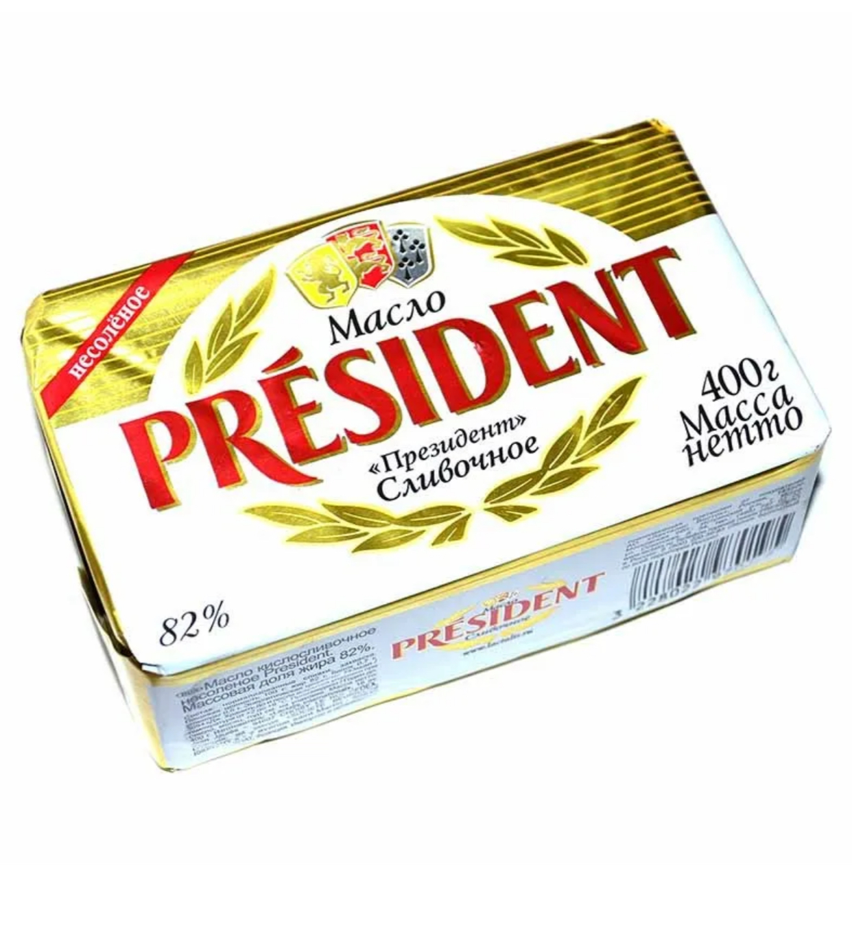 Масло «PRESIDENT» сливочное 82.5% 400гр