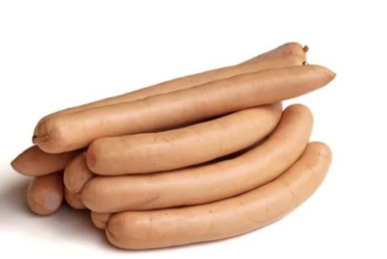 Сосиски говяжьи молочные в натуральной оболочке. Вес