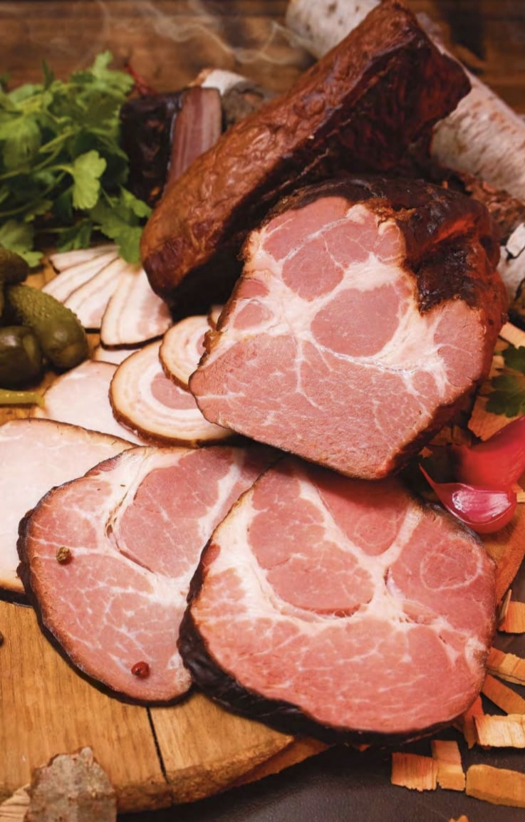 Свиная шейка варёно-копчёным. 300гр